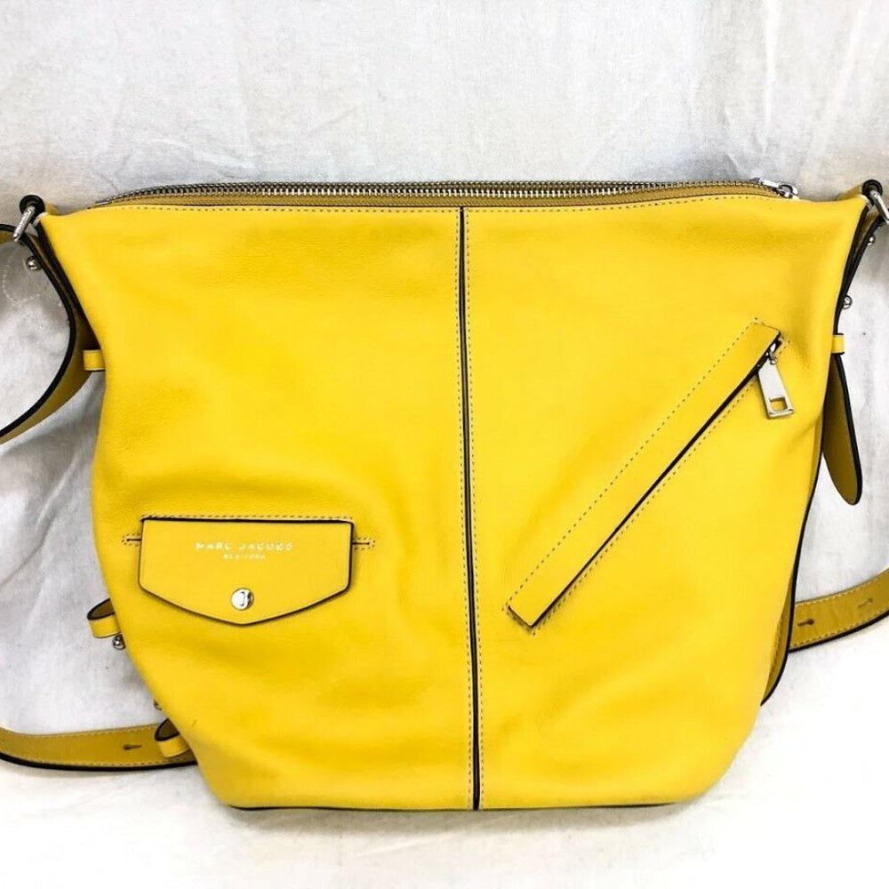 MARC JACOBS The Sling Yellow Leather Hobo Purse